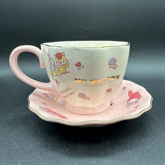 NEW Sanrio My Melody Ceramic Breakfast Cup & Saucer In Box - Picture 8 of 8